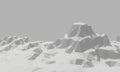 3D low polygon ice mountain. Glacial landform. Ice terrain