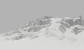 3D low polygon ice mountain. Glacial landform. Ice terrain