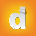 D lowercase letter fold english alphabet New design