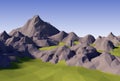 3D lowpoly abstract landscape Royalty Free Stock Photo