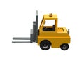 3d Lowpoly Icon Forklift Truck Loader Cartoon Style Isolated on White Background