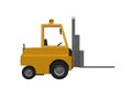 3d Lowpoly Icon Forklift Truck Loader Cartoon Style Isolated on White Background