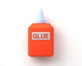 Bottle of Glue with Copy Space Isolated on White Background. Royalty Free Stock Photo