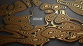 3d luxury background. Abstract gold on black modern concept. Paper cut vector wallpaper. Realistic illustration business