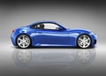 3D Luxury Blue Sports Car