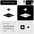 2D luxury fashion monochromatic template with simple logo