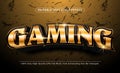 3d luxury Gaming With Golden Color text Style effect, Editable Text Effect