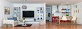 3d - luxury modern loft apartment - panorama - shot 01 Royalty Free Stock Photo