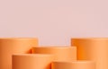 3d luxury pastel orange podium