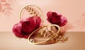 3d luxury rose theme scene design