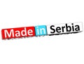 3D Made in Serbia over white background