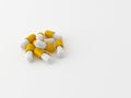 3d maded pills on a white background Royalty Free Stock Photo