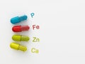 3d maded pills on a white background Royalty Free Stock Photo