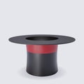 3d magician\'s hat on white background.Vector illustration Royalty Free Stock Photo