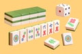 3D Mahjong tiles set Royalty Free Stock Photo
