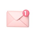 3d mail with notification icon. Royalty Free Stock Photo