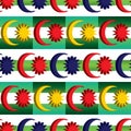 3d Malaysia flag element combine Malay green diagonal color symmetry seamless pattern Royalty Free Stock Photo