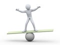 3d man balancing on ball Royalty Free Stock Photo