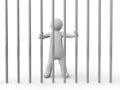 3d man behind bars Royalty Free Stock Photo