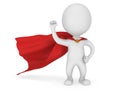 3d man brave superhero with red cloak