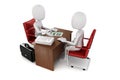 3d man, business meeting, job interview Royalty Free Stock Photo