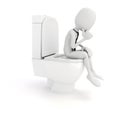 3d man businessman on the toilet seat Royalty Free Stock Photo