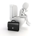 3d man businessman on the toilet seat Royalty Free Stock Photo
