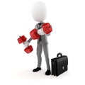 3d man businessman training for success in business