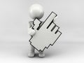 3D man character with cursor Royalty Free Stock Photo