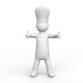 3d man with chef hat giving two thumbs up Royalty Free Stock Photo