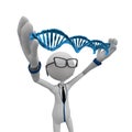 3D Man and DNA cell Royalty Free Stock Photo