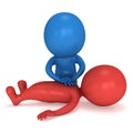 3d Man doing CPR First Aid. Royalty Free Stock Photo