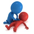 3d Man doing CPR First Aid. Royalty Free Stock Photo