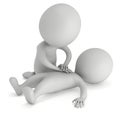 3d man doing cpr first aid Royalty Free Stock Photo