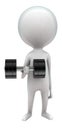 3d man doing exercise with dumbells concept