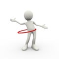 3d man doing hula hoop exercise Royalty Free Stock Photo