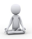 3d man doing yoga lotus position pose Royalty Free Stock Photo