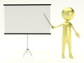 3d man with empty board Royalty Free Stock Photo