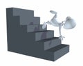 3d man falling down stairs Royalty Free Stock Photo