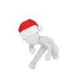 3d man in a festive Santa hat playing sport