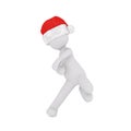 3d man in a festive Santa hat playing sport