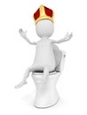 3d man funny king with crown on the closet