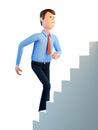 3d man goes up the stairs Royalty Free Stock Photo