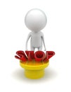 3d man going to press stop button concept Royalty Free Stock Photo