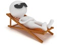 3d man having a rest on chaise lounge.