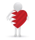 3d man holding a Bahrain Flag Royalty Free Stock Photo