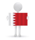 3d man holding a Bahrain Flag Royalty Free Stock Photo