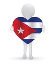 3d man holding a Cuban Flag Royalty Free Stock Photo