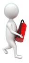 3d man holding fire extinguisher concept Royalty Free Stock Photo