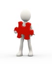 3d man holding red puzzle piece